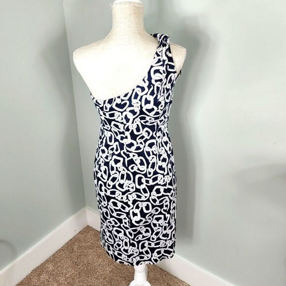 Jones NY Women’s Sleeveless One Shoulder Tie Side Zipper Closure Dress Size 6 - Picture 4 of 8